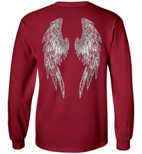 Horse Angel's "Pledge" Long Sleeve Tee with Wings on Back (white logo)