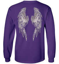 Horse Angel's "Pledge" Long Sleeve Tee with Wings on Back (white logo)