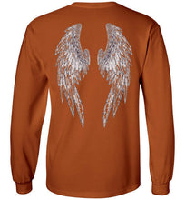 Horse Angel's "Pledge" Long Sleeve Tee with Wings on Back (white logo)