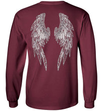 Horse Angel's "Pledge" Long Sleeve Tee with Wings on Back (white logo)