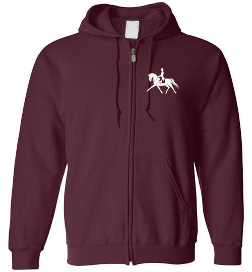 Dressage Horse Zip Hoodie