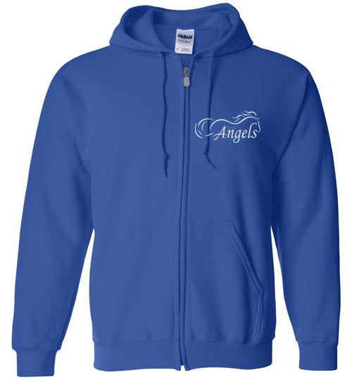 Horse Angel Zip Hoodie with Wings on Back - Save a Grey Memorial Fund