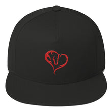 Horseful Heart Embroidered Flat Bill Cap