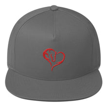 Horseful Heart Embroidered Flat Bill Cap
