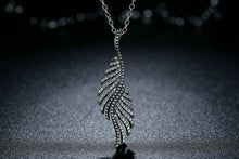 Majestic Sterling Silver Angel Feathers Pendant Necklace with Clear Cubic Zirconia