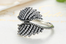 Majestic Sterling Silver Angel Feathers Ring with Clear Cubic Zirconia