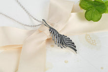 Majestic Sterling Silver Angel Feathers Pendant Necklace with Clear Cubic Zirconia