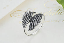 Majestic Sterling Silver Angel Feathers Ring with Clear Cubic Zirconia
