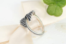 Majestic Sterling Silver Angel Feathers Ring with Clear Cubic Zirconia