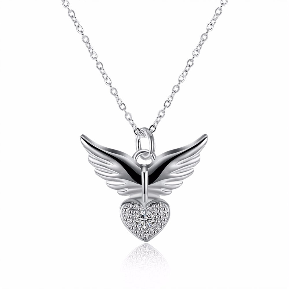 Horseful Heart Angel Pendant