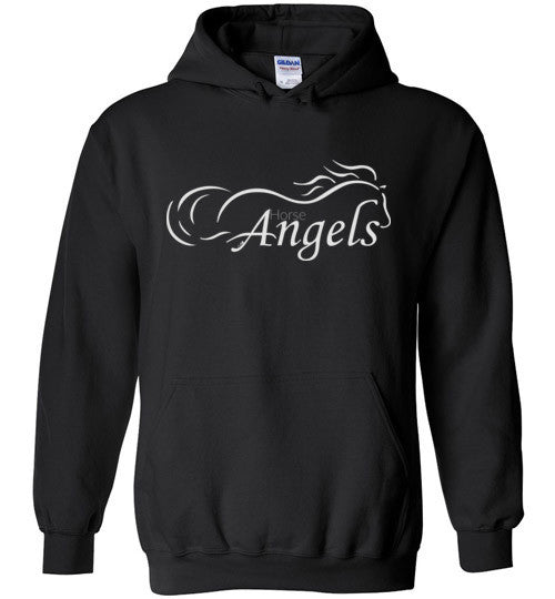 Horse Angels Heavy Blend Hoodie with Wings on Back! (black logo