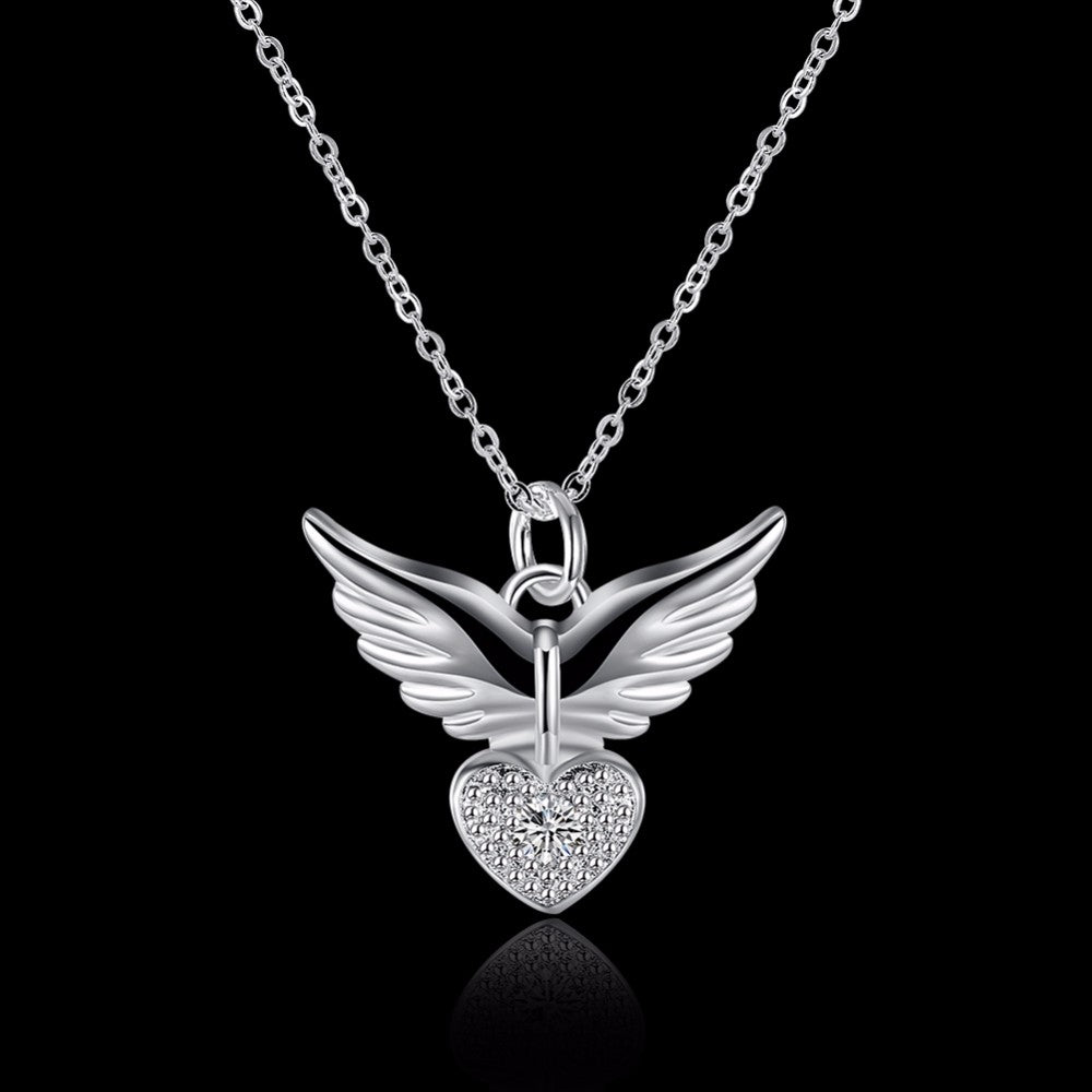 Horseful Heart Angel Pendant